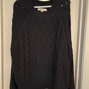 LOFT Women's Elegant Black Knit Sweater